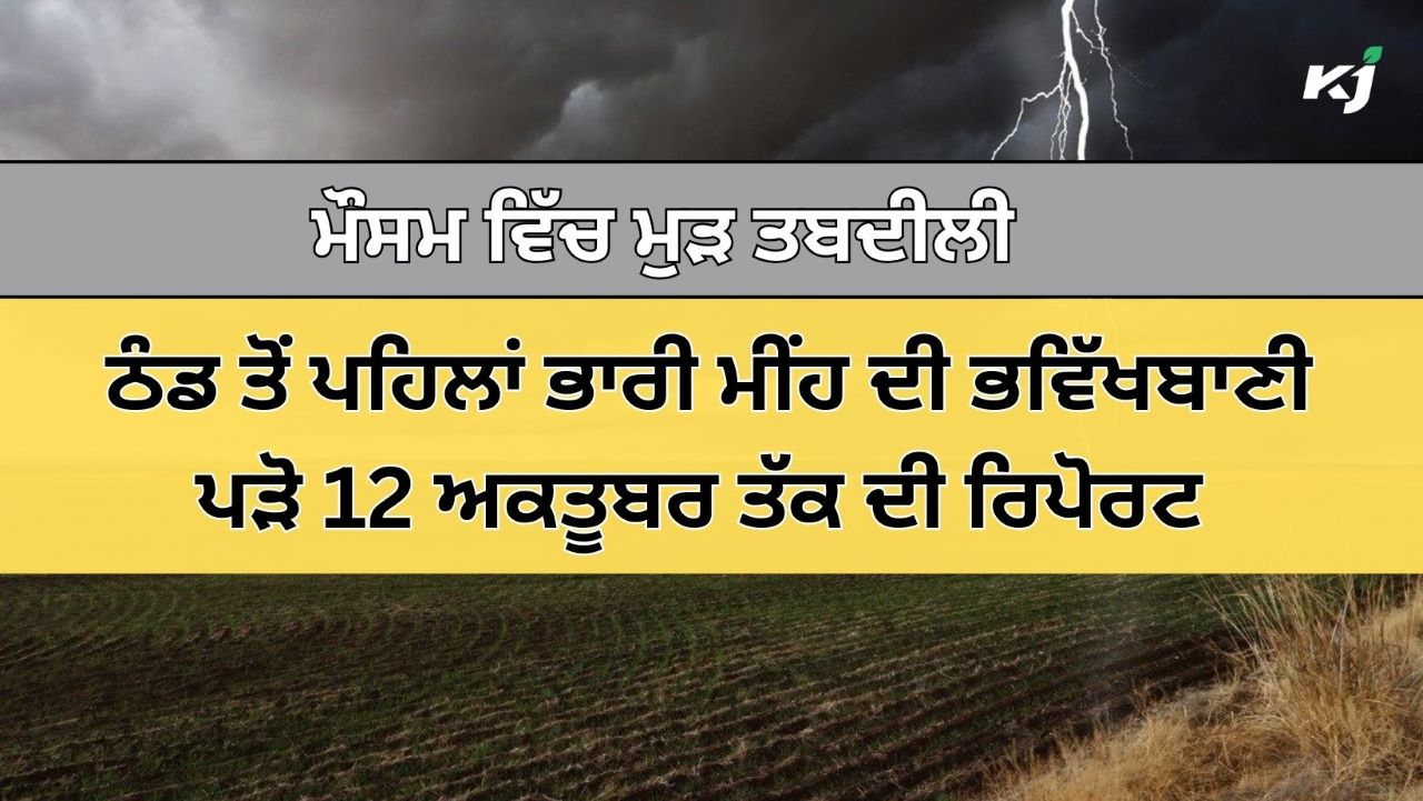 Weather Today: ਠੰਡ ਤੋਂ ਪਹਿਲਾਂ ਮੀਂਹ ਦਾ ਝਟਕਾ, ਤੂਫ਼ਾਨ-ਬਿਜਲੀ ਡਿਗਣ ਦੀ